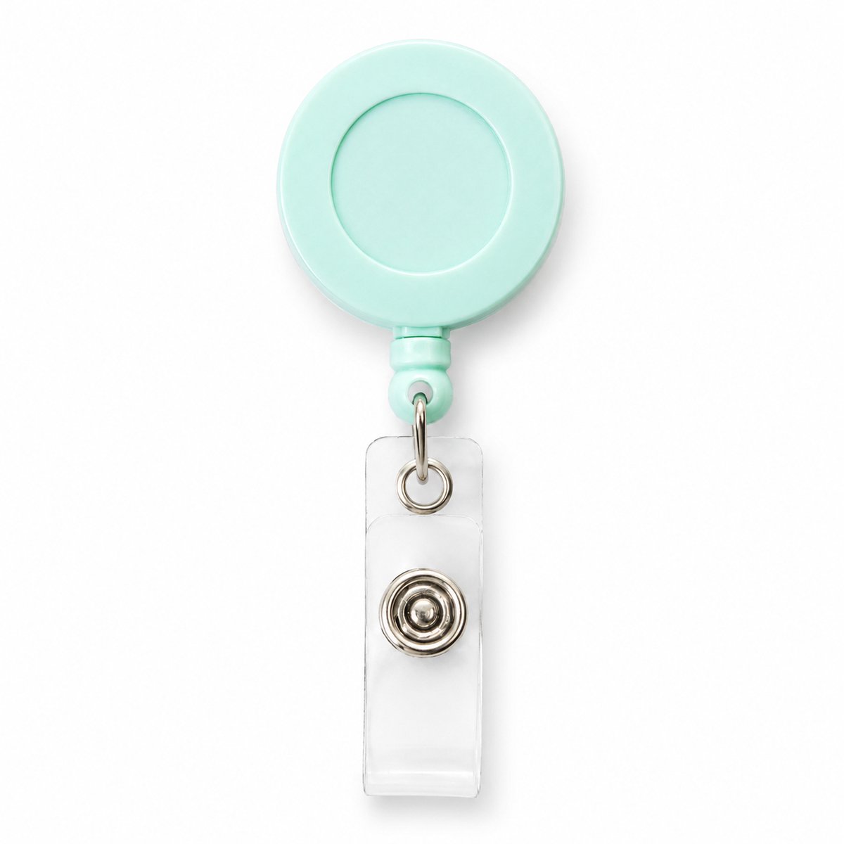Travel Cords Badgehouder Mintgroen met Uitrekbaar Koord – 65 cm – 360° Draaibare Clip – Voor ID-kaarten, Toegangspassen en Sleutelpassen