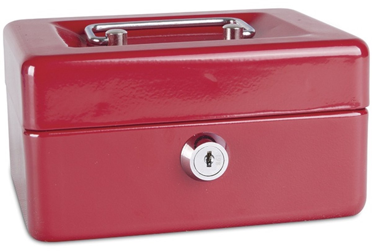Geldkist, 152x115x80mm, rood