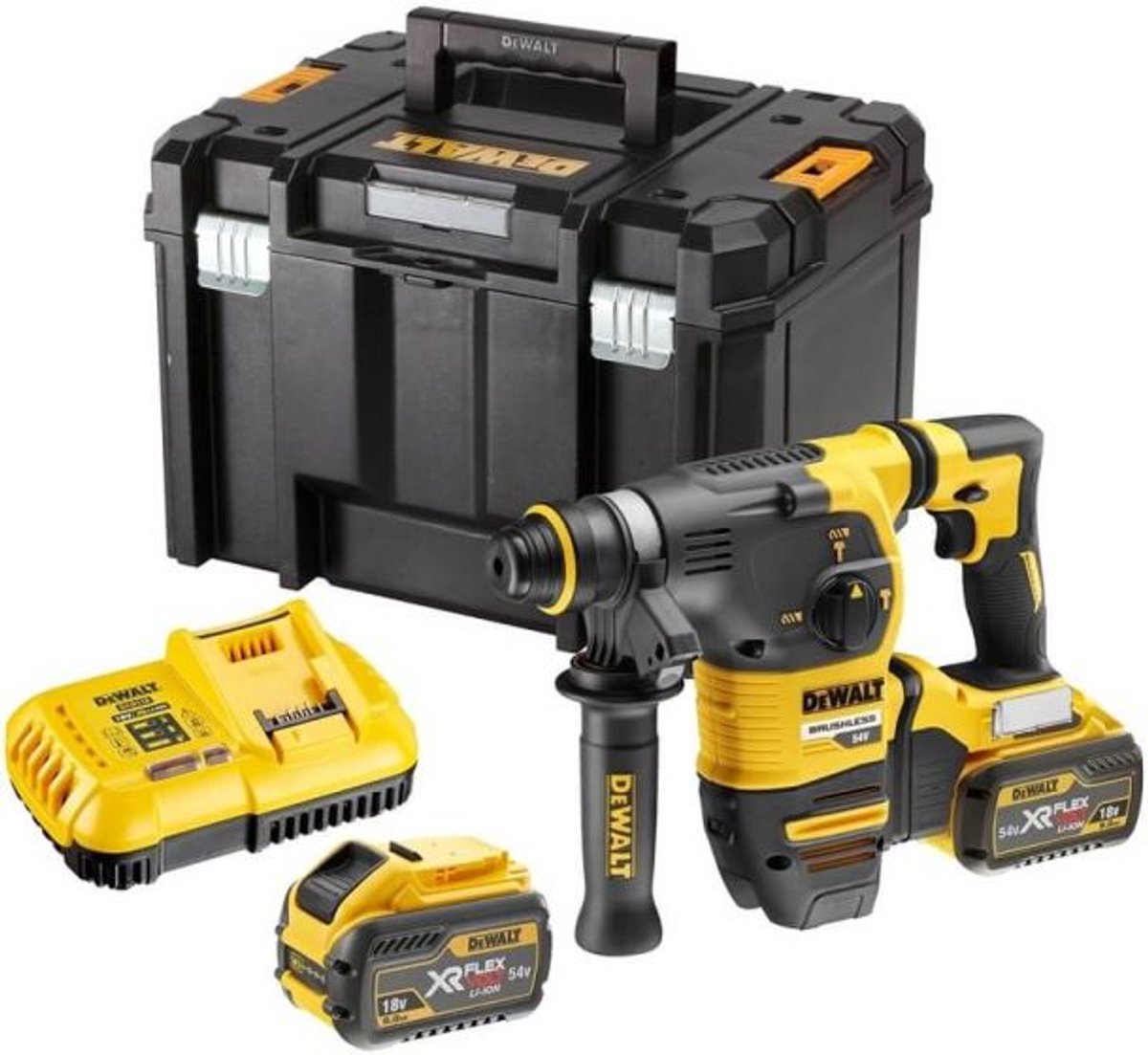 DeWALT DCH333X2 54V Li-Ion accu SDS-Plus combihamer set (2x9Ah) in TSTAK - 3,5J