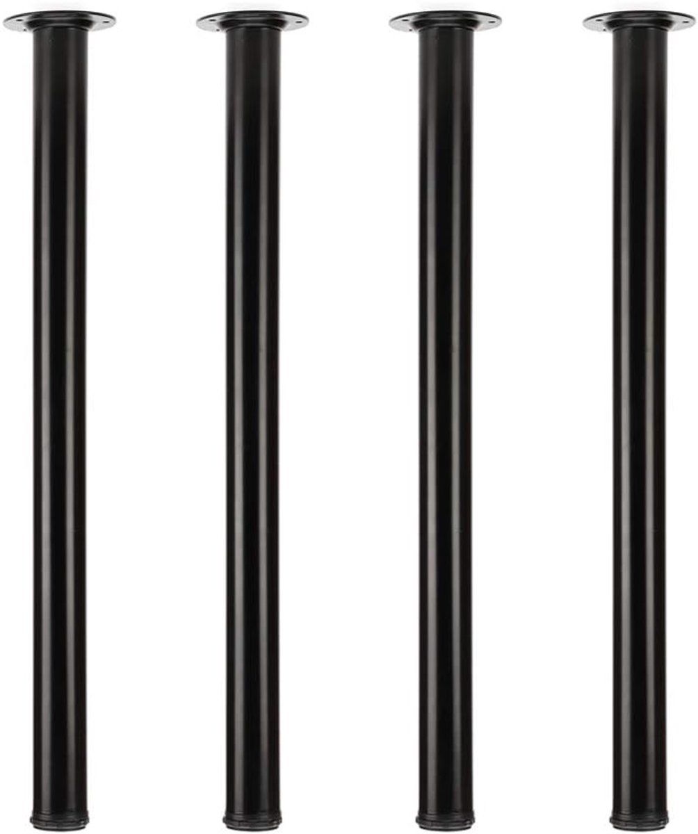 SnelShoppen - Verstelbare zwarte metalen bureaupoten 75 cm - 4 stuks DIY tafelpoten voor kantoor, meubels, modern design, stevig en stijlvol
