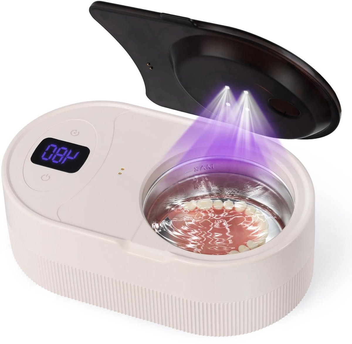 Ultrasoon Reiniger - Reinigingsapparaat - Protheses Reinigen - Met UV Lampen - 200 ml - Wit