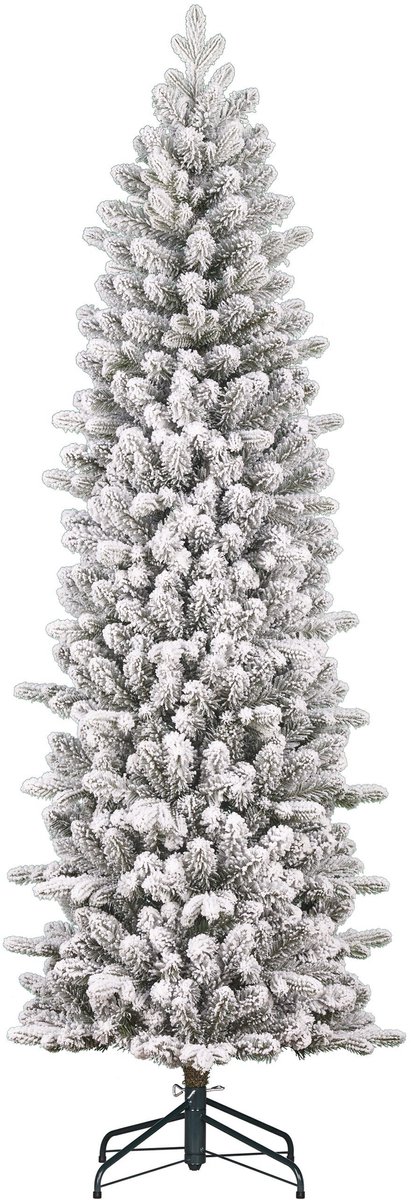 Black Box Trees Harma Pilaarvorm Kerstboom - Kunstboom met Besneeuwde Afwerking - Kerstversiering voor Binnen - Smal Model met 989 Takken - H230 x Ø69 cm - Groen Frosted