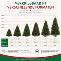 Grafiek met verschillende maten kerstbomen, van 120 cm tot 260 cm.