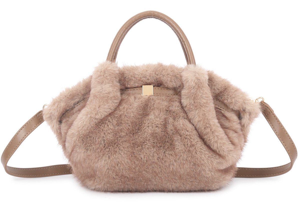 Giuliano pluche handtas Janne - Dames - Taupe