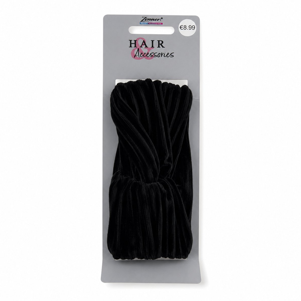 Zenner Zwarte Fluwelen Haarband met Knoop