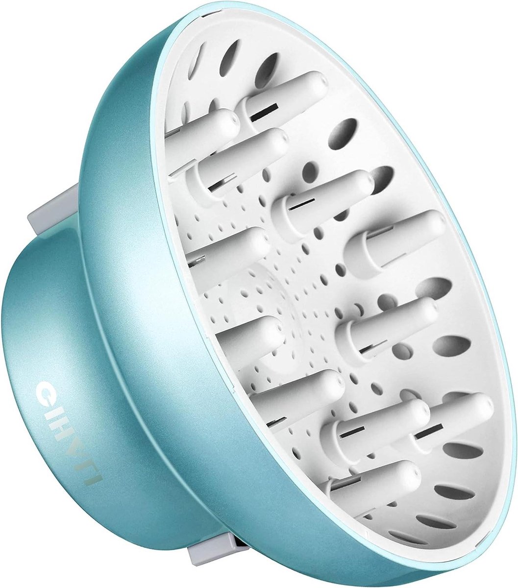 Universele Haardiffuser - Haardroger Opzetstuk - Krullen Stylen - Gepatenteerde Flex Klem - 44-66 cm - Blauw