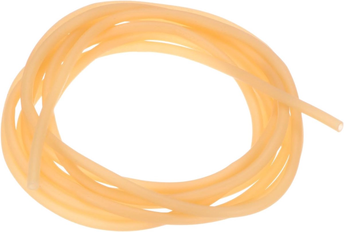 METERXITY Natuurlijke latex rubberen buis, 1/8 inch [3 mm] ID x 3/16 inch [5 mm] OD 10ft lengte latex slang buis voor thuis/laboratorium/sport, zeer elastische bandbuizen [geel]