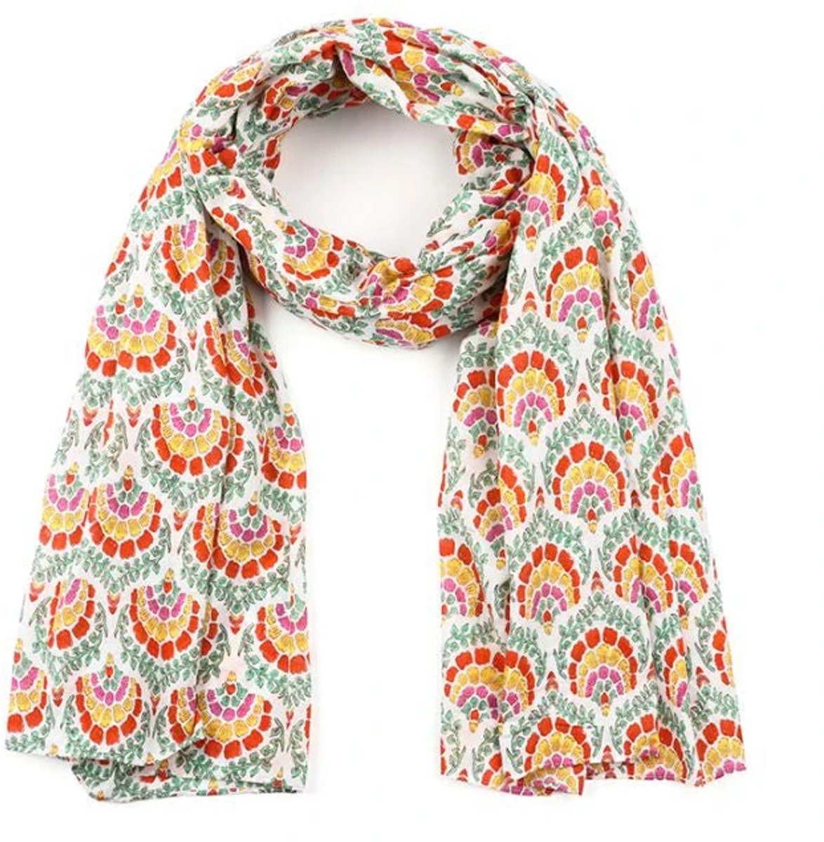 Sunset Fashion Sjaal Multi oranje groen 180x80cm