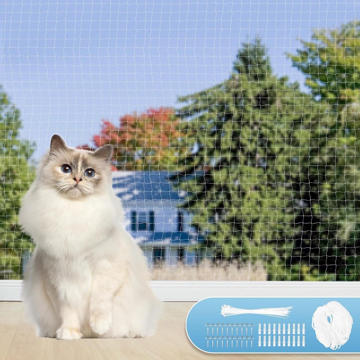 Kattennet voor Balkon - Kattenbescherming - Veiligheid Buiten - UV Weerbestendig - 6x3 M - Transparant