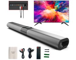 Bluetooth 5.0 TWS-soundbar voor tv's en thuisbioscoop - Soundbar met draadloze subwoofer – 3D-surroundgeluid – FM-radio – Ingebouwde subwoofer – RGB-verlichte luidspreker – Thuisbioscoopgeluid – Zwart