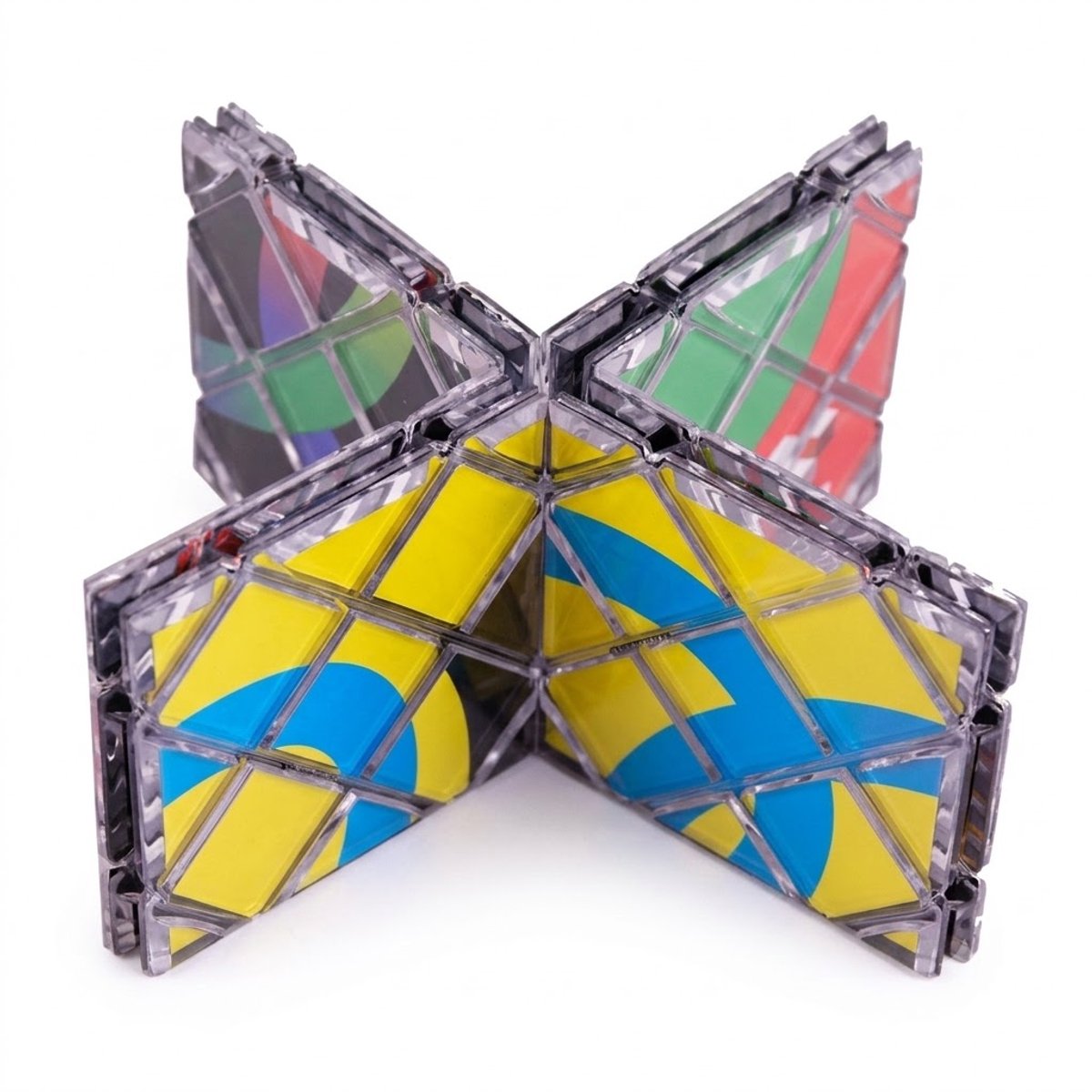 Transparante breinbreker vouw kubus volwassenen en kinderen magische puzzel kubus met 8 panelen twisty logica puzzel gemengde kleuren mechanisch denkspel hersenkraker transparant ontwerp