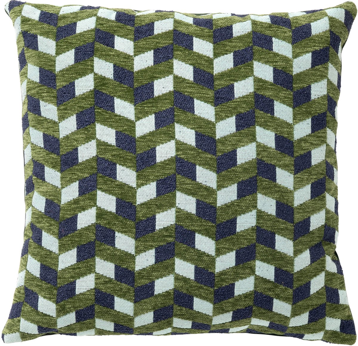 Dutch Decor SIMSON - sierkussen 45x45 cm - visgraatpatroon - Twist of Lime - groen, blauw - Inclusief binnenkussen - Luxe kussens voor woonkamer & bank