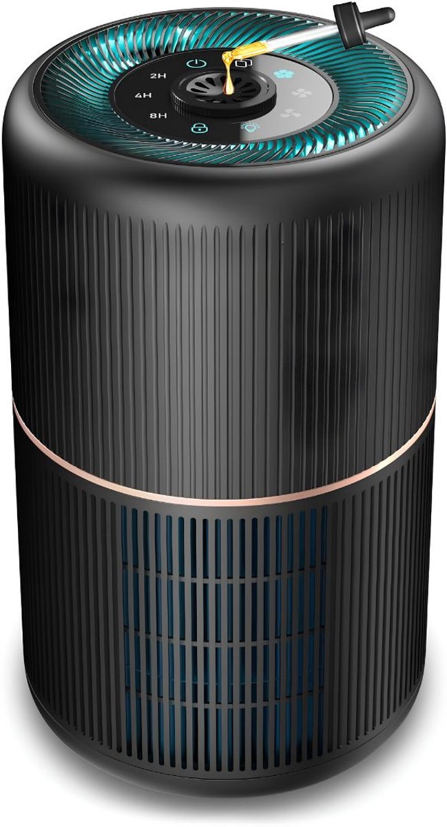 JCP® Luchtreiniger - Air Purifier - Vermindert Stof En Pollen - Zwart - 19cm x 19cm x 29cm