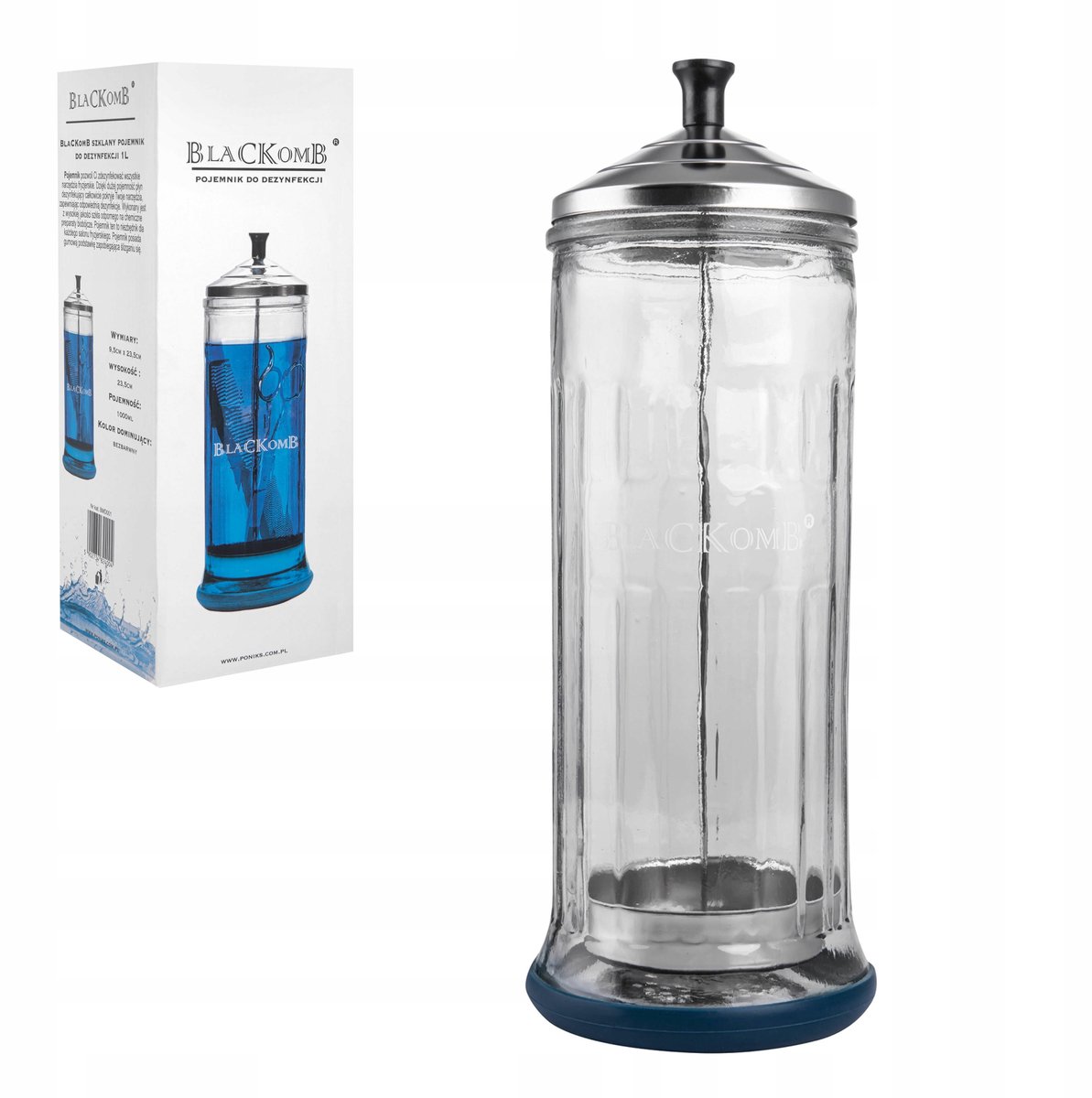 Blackomb Glazen Desinfectiepot - Sterilisatiecontainer voor Gereedschap - 1000 ml