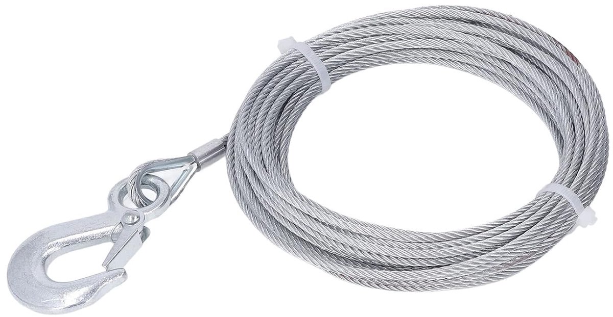 Roestvrij Stalen Kabel 4 Mm X 12 M, Draadkabel Met 2000 Lbs Sterkte, Gegalvaniseerde Vervanging