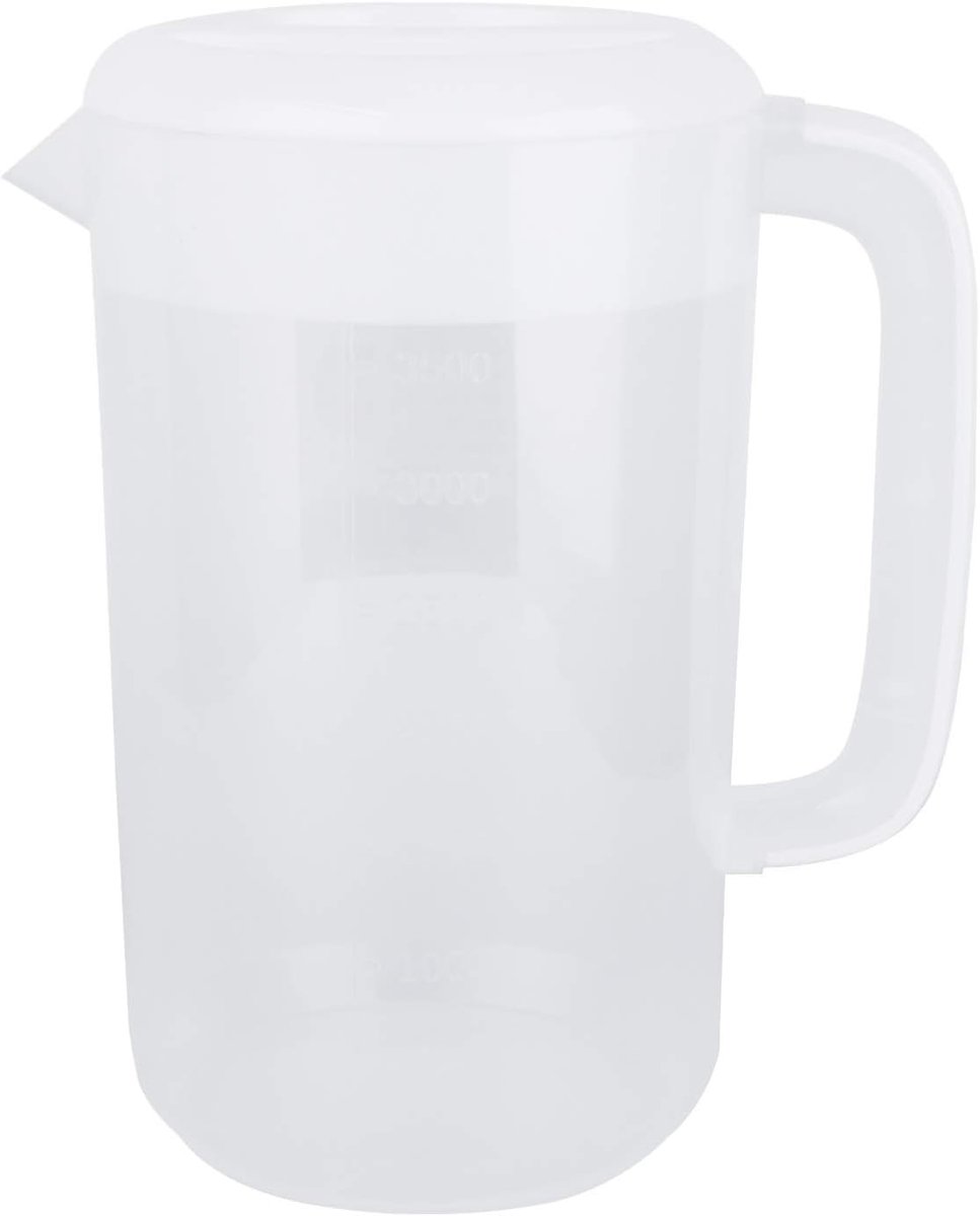 4000 Ml waterkan grote capaciteit waterreservoir helder ijsthee poeder sap koude karaf drankenkan met deksel schaal voor restaurant thuis (wit)