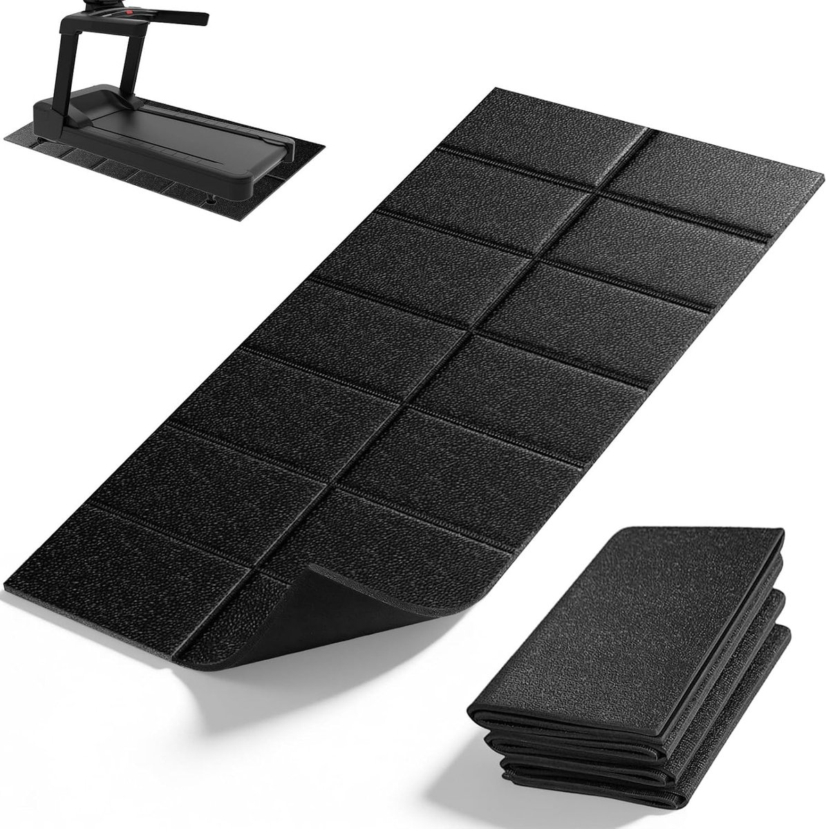 Vloerbeschermingsmat voor sportschool, 140 x 60 x 0,5 cm, antislip pvc-matten, trainingsapparatuur, geluidsabsorberend, voor hometrainer, loopband en ellipsentrainer