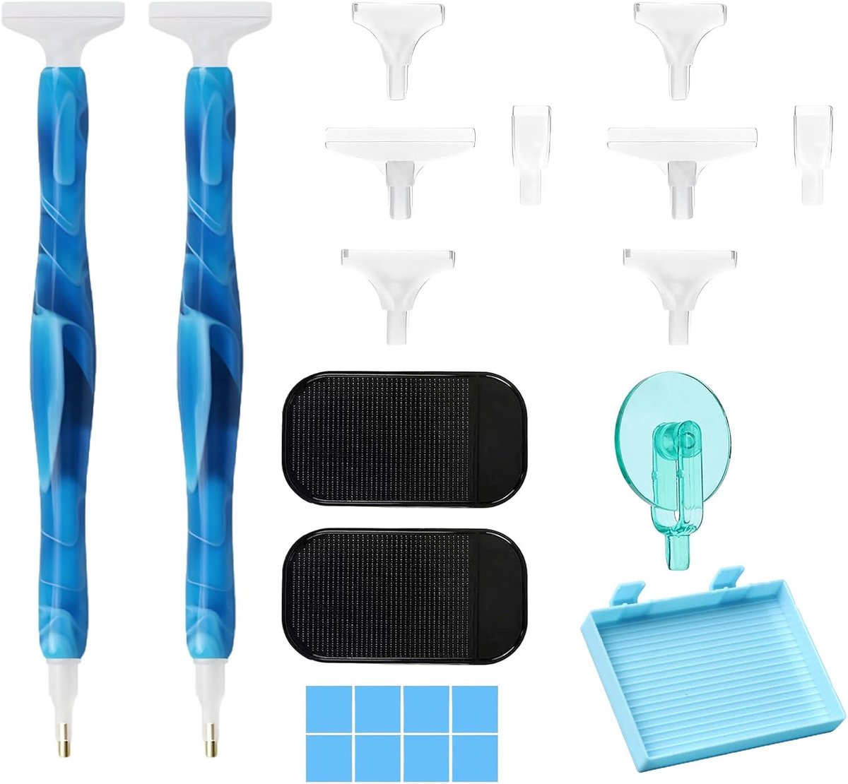 27 stuks Diamond Painting Pen Diamond Painting accessoires set DIY borduurwerk en nagelkunst gereedschap en -accessoires (blauw)