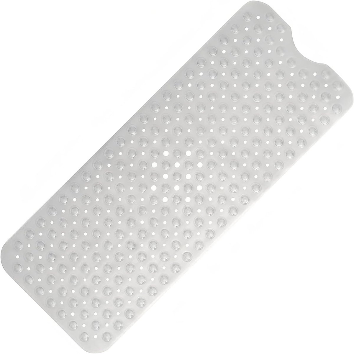 badmat, 100 x 40 cm, antislipmat voor bad en douche, BPA-vrij, schimmelbestendig en machinewasbaar, sneldrogende pvc-douchemat met zuignappen, transparant