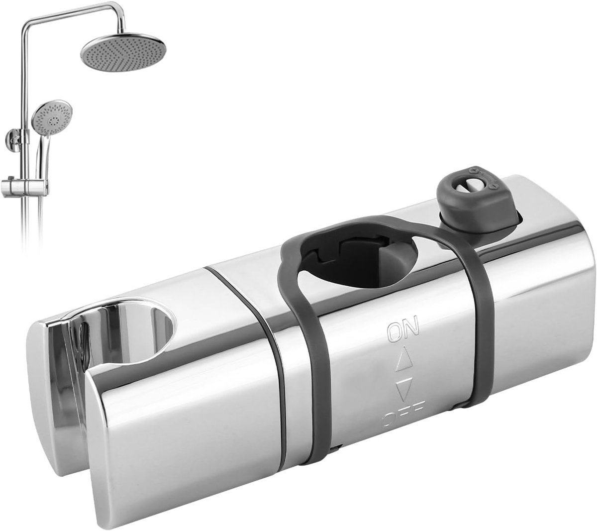 Douchekophouder zonder boren, verstelbare douchehouder, 20-25 mm, douchekophouder horizontaal, 360 graden rotatie - ShopVlot