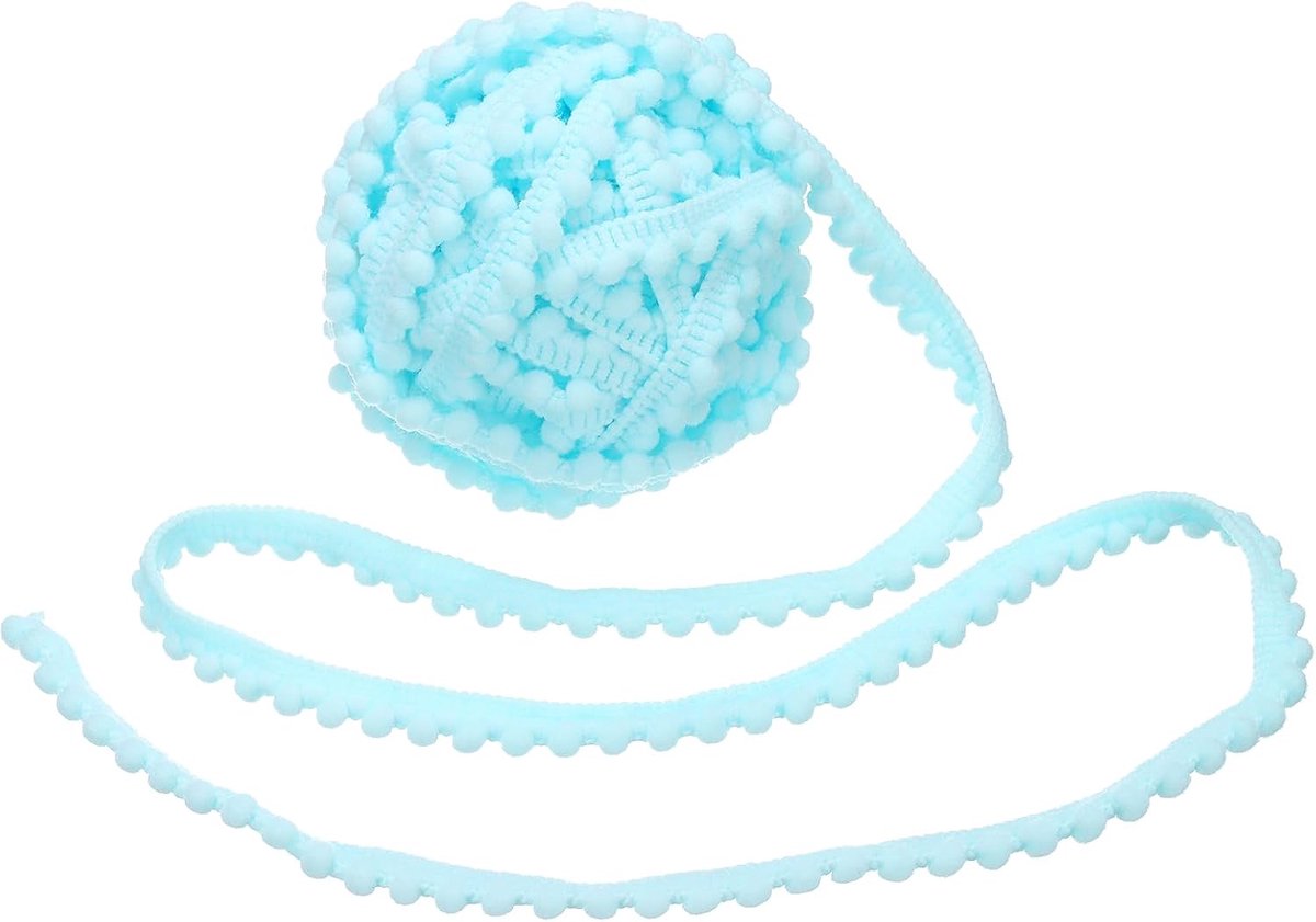 2,5 m lint met pompons, 1,5 cm breed, met franjes, voor het naaien van franjes, stof voor het naaien van gordijnen, kleding, kussens, woondecoratie, 5 mm