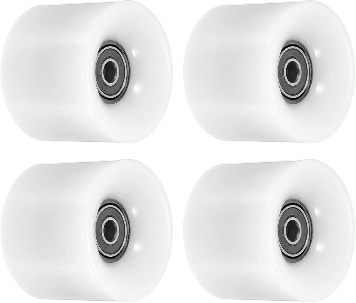 Wielen met Lagers ABEC-9, 4 Pack Straat Wielen voor Skateboards Cruiser Wiel Vervanging 80A, Wit Zwart