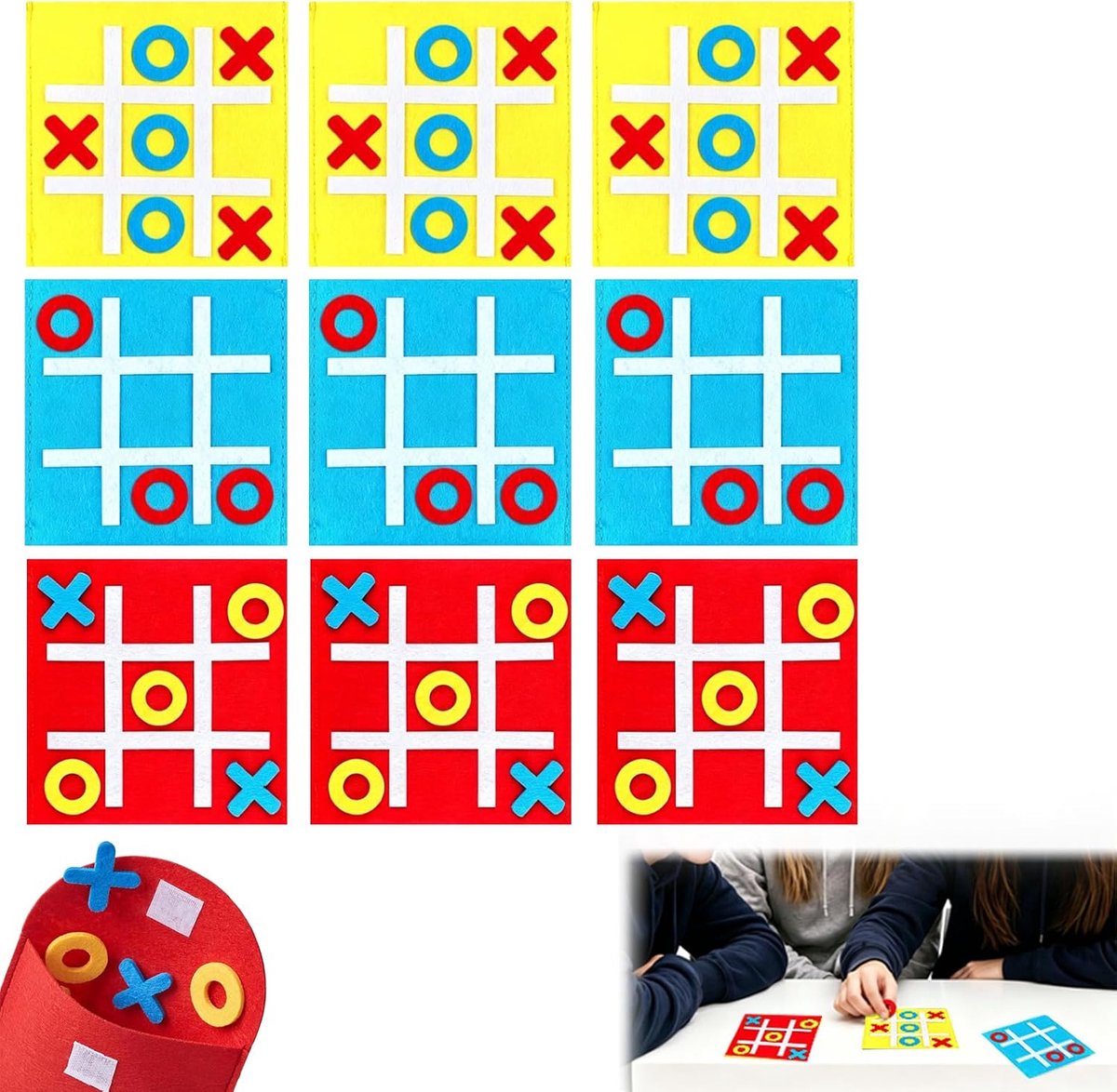 boter-kaas-en-eieren set, 9-delig, kleurrijk en draagbaar, ideaal als partijtje cadeau, verjaardagsfeestje of piñata vulling