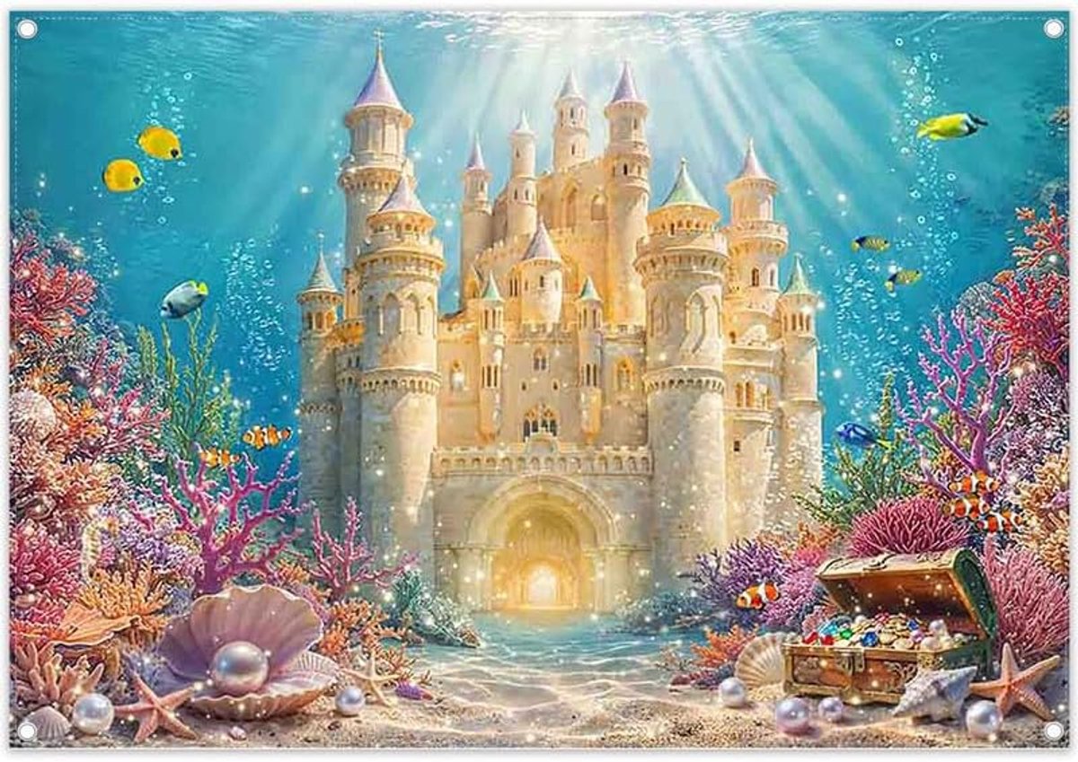 2,1 x 1,5 m achtergrond onderwaterwereld zomer tropische koraal vissen slot onderwater aquarium verjaardagsfeest banner decoraties accessoires voor fotocabine