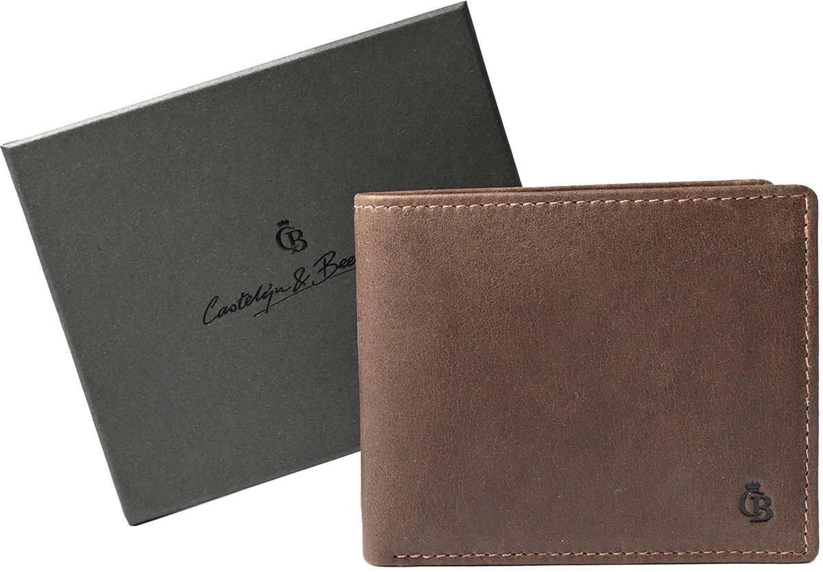 Castelijn en Beerens Portemonnee / Portefeuille Giftset Heren Billfold RIFD - Mocca