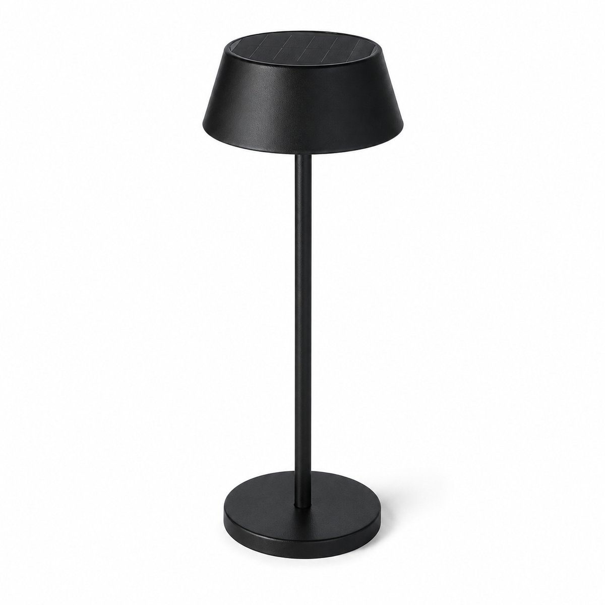 Solar Tafellamp Zwart - Draadloze Metalen Tafellamp - 3 Lichtstanden - 34,4 cm