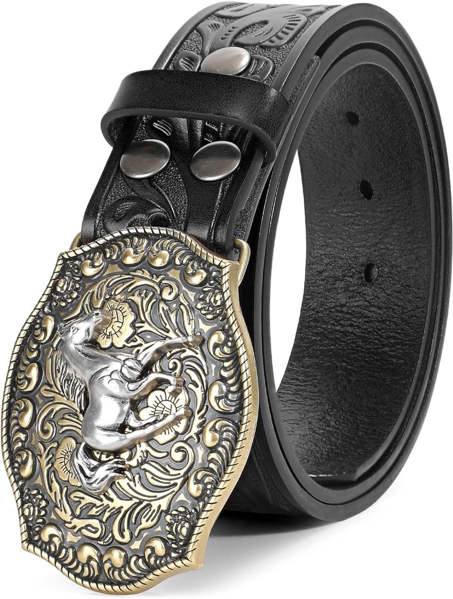 Lederen Gesp Riem voor Cowboys Cowgirls