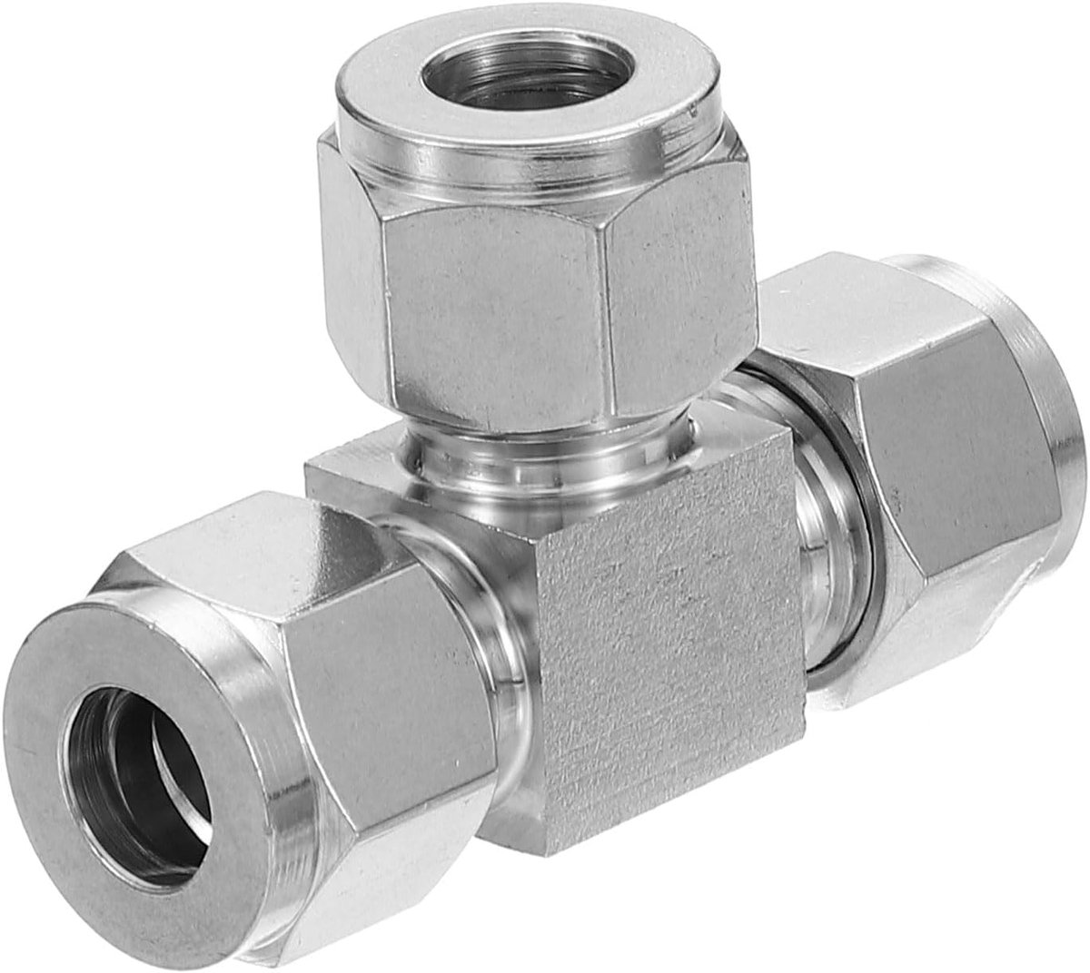 304 RVS Tee Compressie Buis Fitting 3/8 "ID X3/4" OD, Pijpen Adapter voor Water Tuin Irrigatiesysteem, Zilver