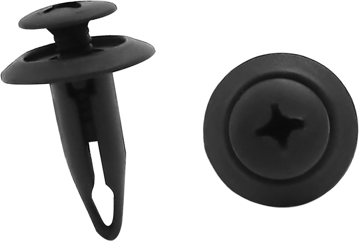 ABSOPRO 10 stuks bumpers spatborden 6 mm gat drukclips klinknagels zwart