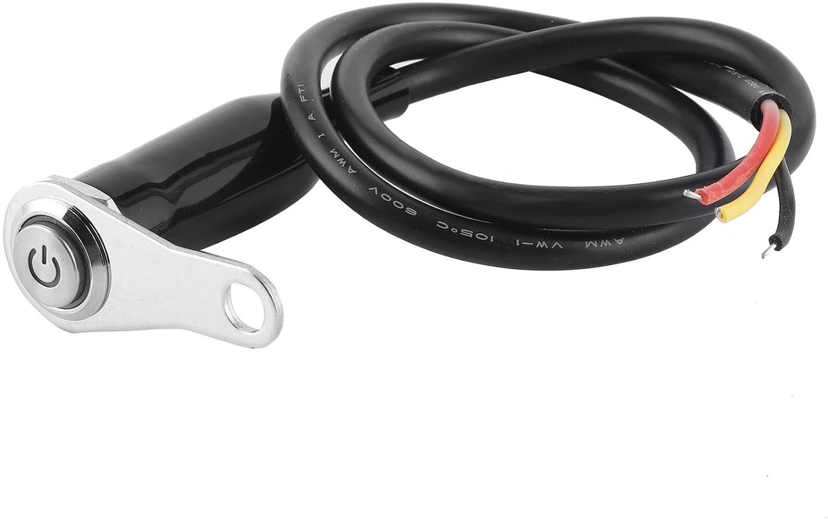 12V Roestvrijstalen Motorfietsstuurschakelaar, LED-beugelbedieningsknop, Retrofietsmodificatieset met 50 Cm Draadlengte, Ideaal voor Lichte Misttoepassingen (1*schakelaar)