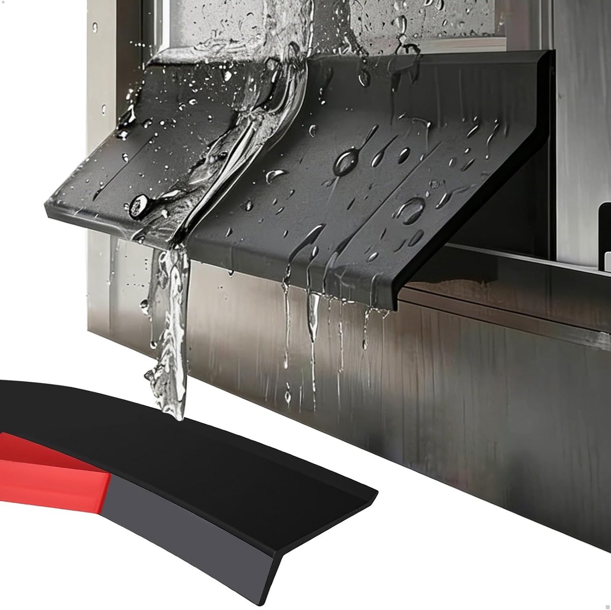 Drempel voor regendeur, zelfklevende regenbeschermstrip, op maat te snijden regenafstotend, tochtstopper voor ramen van versterkt rubber, raamafdichting ter voorkoming van het binnendringen van water