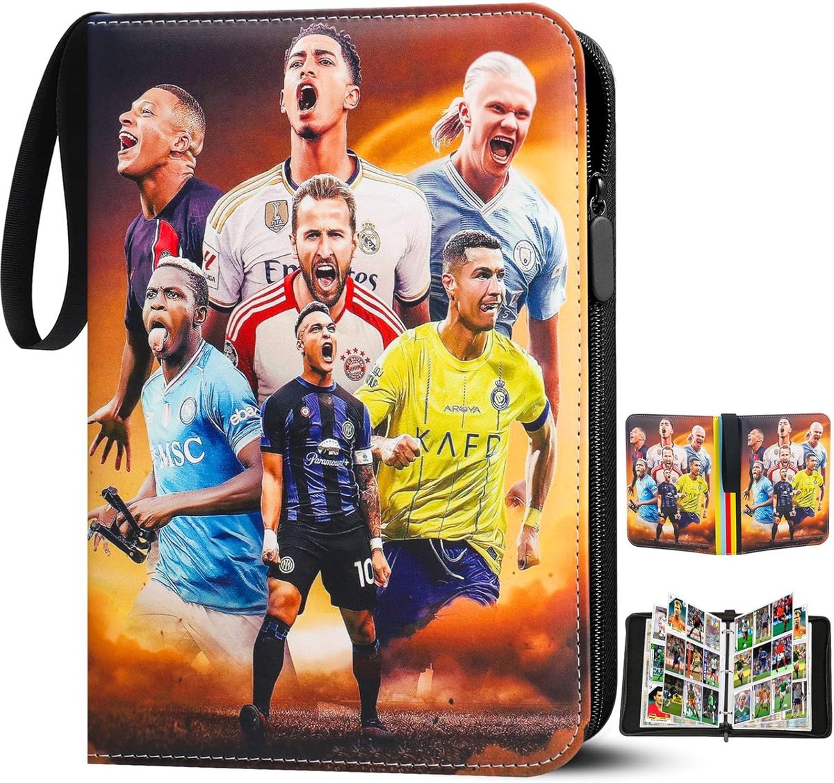 50 Pags tot 900 Kaarten voor Verzamelaar | 9 Vakken Verzamelmap, Kaartenmap met Rits voor Speelkaarten, Voetbalkaarten, Ninjago, TCG en MTG-kaarten