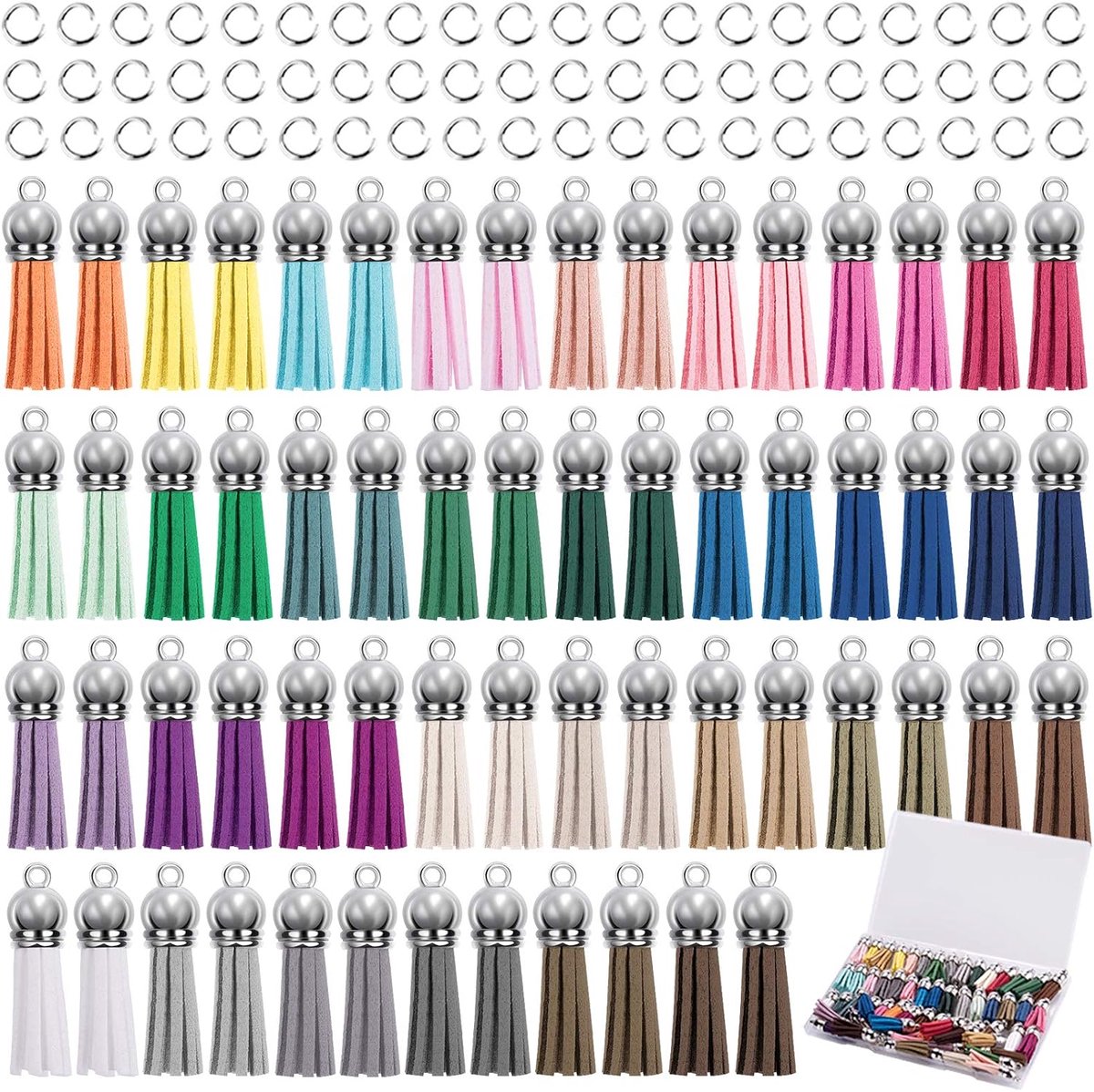 120 stuks kwasten hangers en open ringen, Zilver, 11 Count (Pack of 7838)
