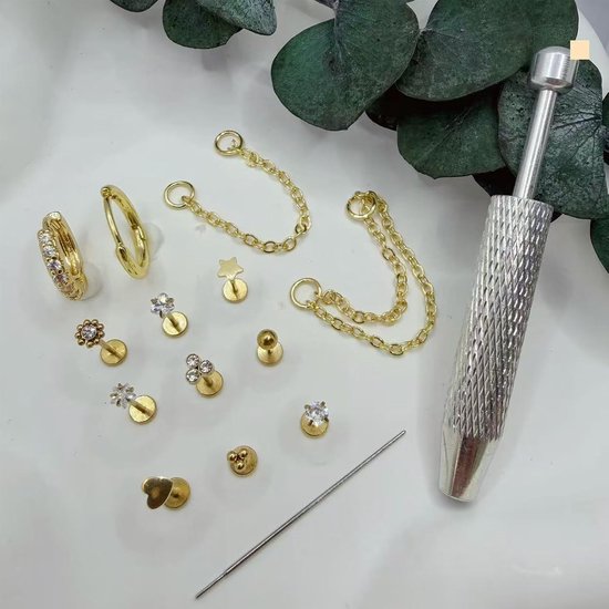 sieraad voor dames, stalen neuspiercing, steker labret à filetage, interne pour lèvre hypo-allergeen piercing — afbeelding 5