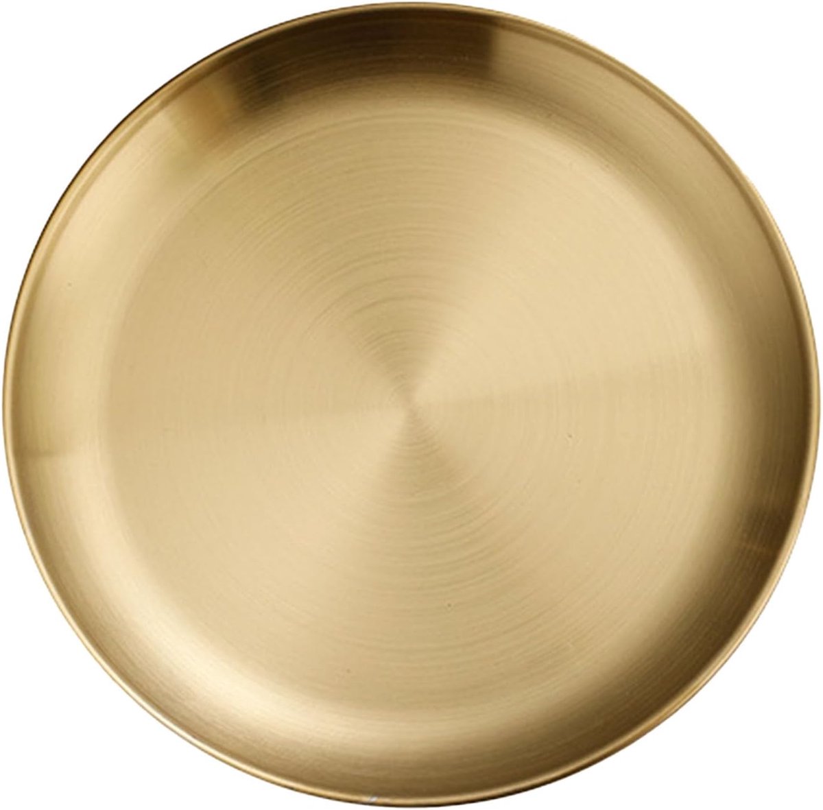 Dinerborden Gouden metalen ronde dinerschotels Plaat Herbruikbare campingborden Roestvrij dienblad voor thuiskeukenfeest (S)