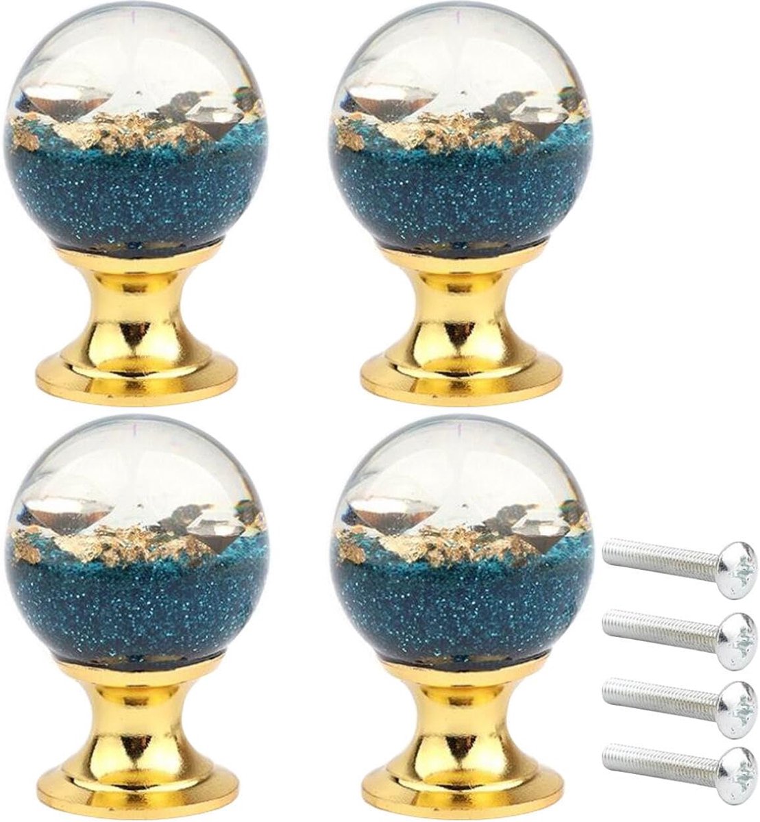 4 stuks meubelknoppen meubelgrepen van kristal acryl deurknop ladeknop kastdeurknoppen meubelknop kinderkamer meubelknop blauw