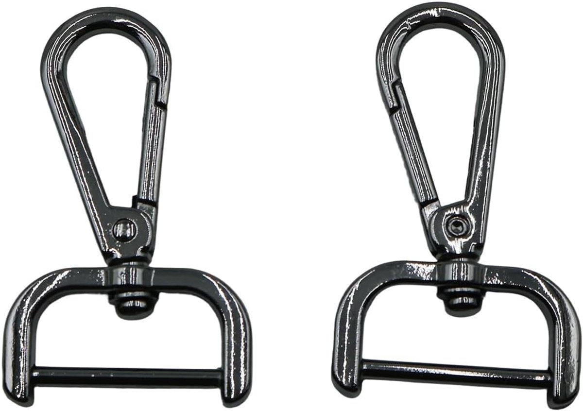 2 STKS Swivel Lobster Clasp Hooks, D-Ring Afneembare Karabijnhaak met Schroef Bar, Tas Strap Hardware Vervanging (2,5 cm, Gunmetal)