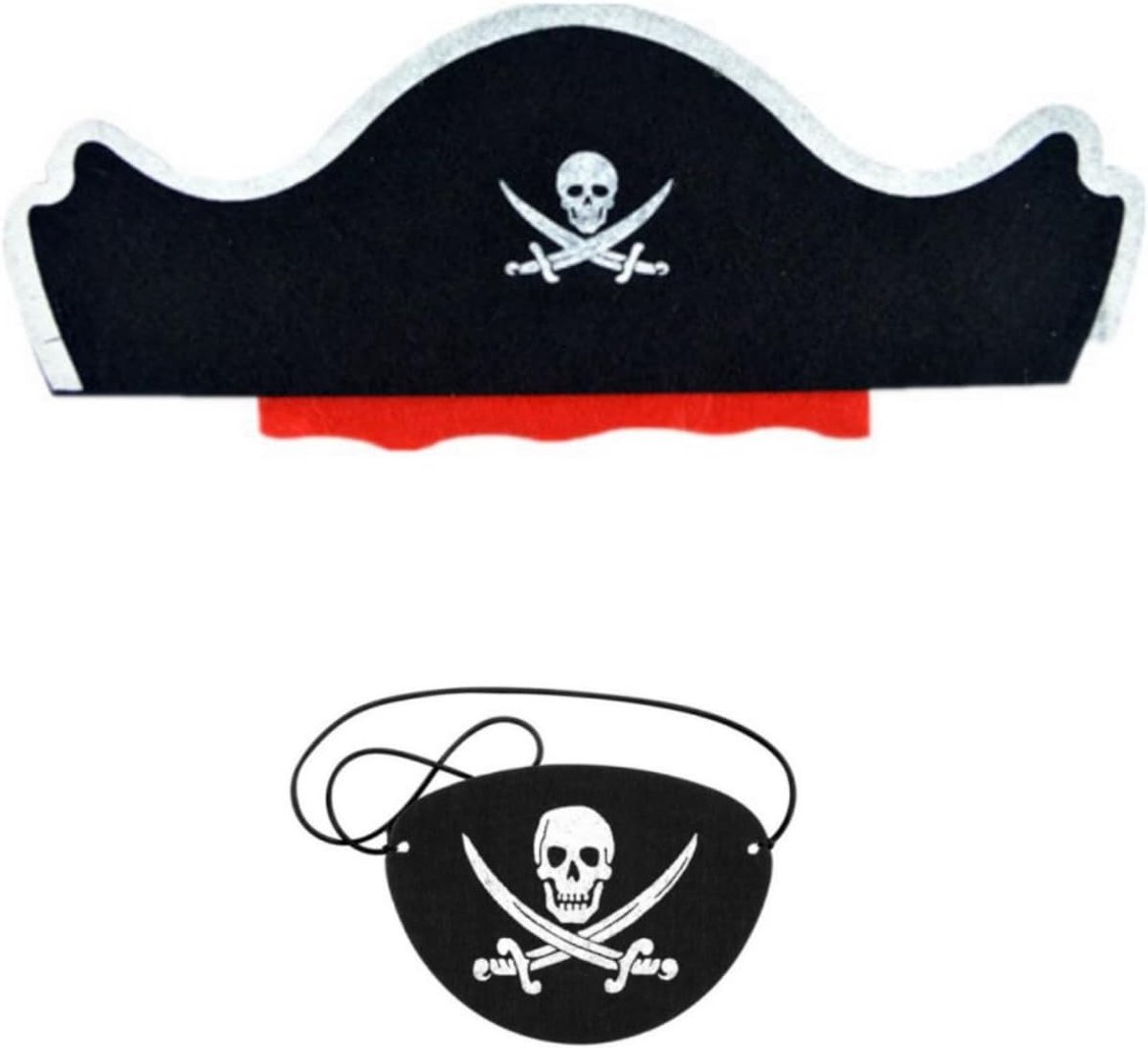 oogklep voor volwassenen en kinderen, piratenhoed, verstelbaar piratenoogmasker, oogmasker met elastiek voor kinderverjaardag, cosplay, Halloween, Kerstmis, piraten-themafeest
