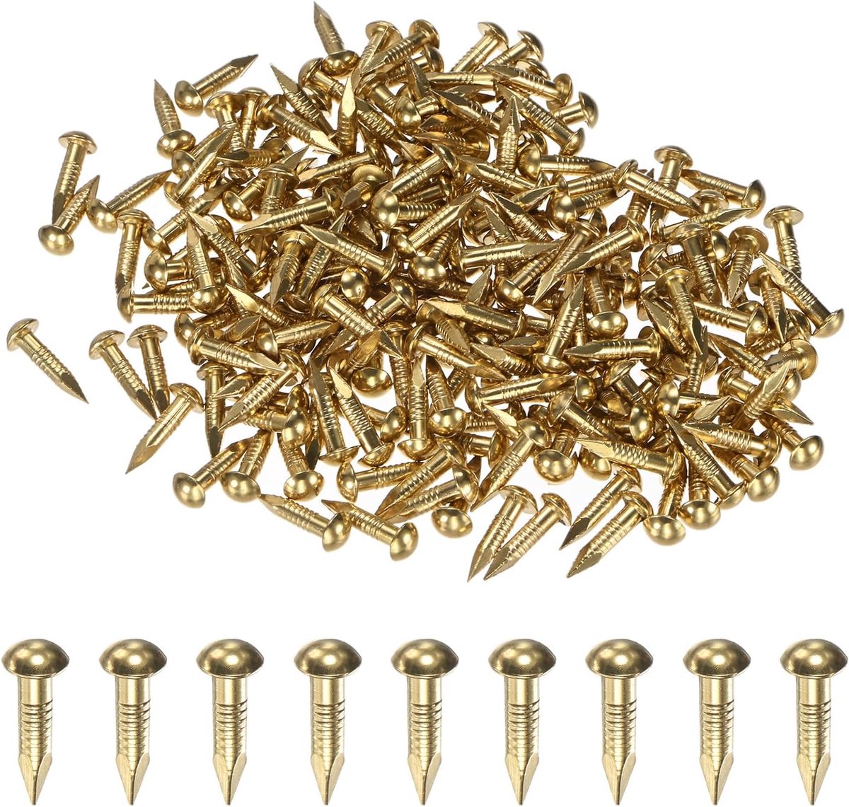 Nagels, 2,8 mm x 15 mm messing, precisie-MIni nagels, hardware, ronde kop voor houten/doe-het-zelf ambachten decoratief/huishoudelijke accessoires/foto opknoping