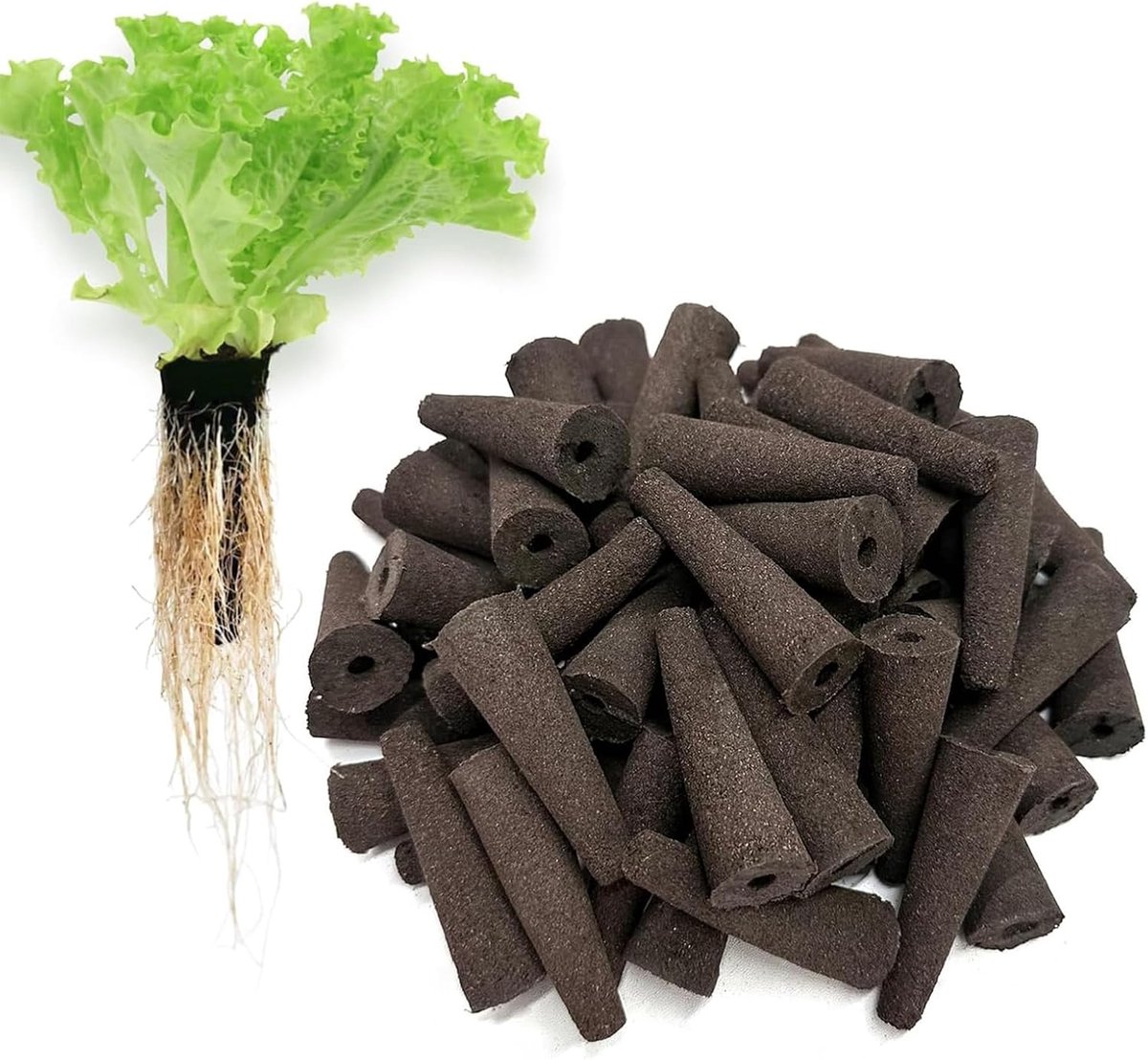 50 stuks groeisponzen, plantensponzen voor hydrocultuur, wortelgroeispons voor hydrocultuurplanten