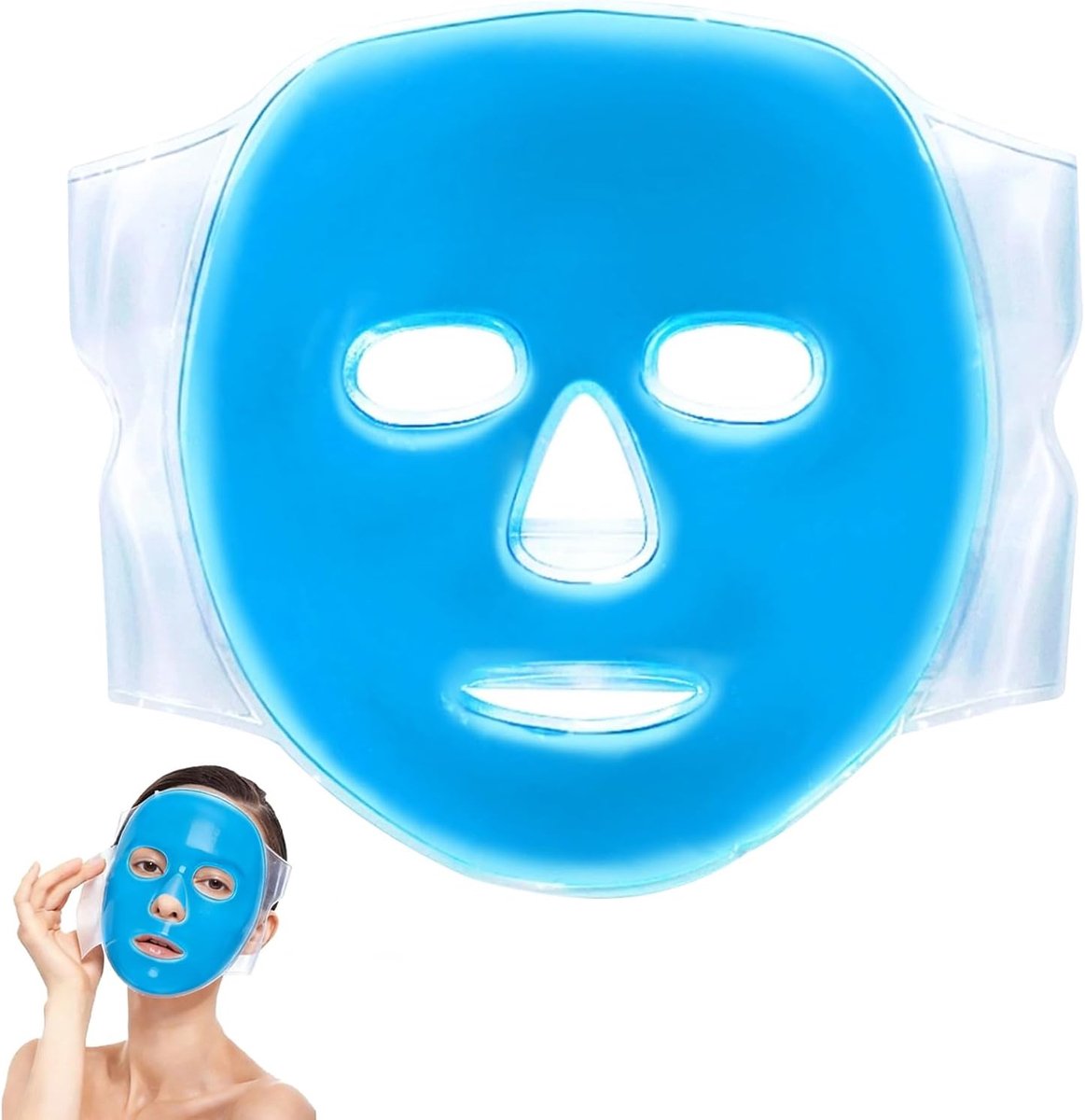 koelmasker voor het hele gezicht, herbruikbaar dubbelzijdig gezichtsmasker