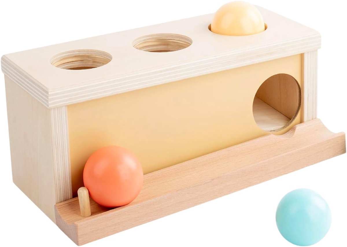 Houten spelletjes voor kinderen van 1 tot 2 jaar, Montessori-box, Ball Drop Game, kinderspeelgoed voor cognitieve ontwikkeling, fijne motoriek, 12-18 maanden