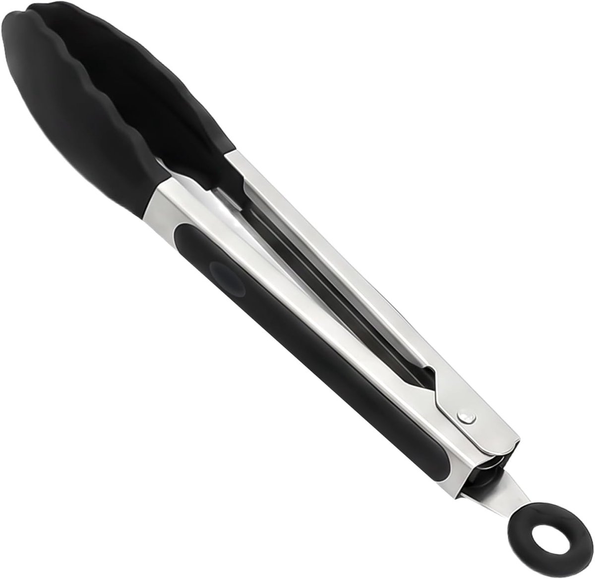 Siliconen Keukentang 18 cm, Hittebestendig Kookpincet met Vergrendeling en Krasbestendige Tips voor Airfryer, BBQ, Salade