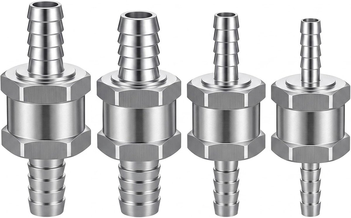 Terugslagventiel, aluminium, 6 mm, 8 mm, 10 mm, 12 mm, wegwerpventiel voor auto, motorfiets, boot, diesel en benzine, hoogwaardig terugslagventiel voor lagedruk-brandstofsystemen