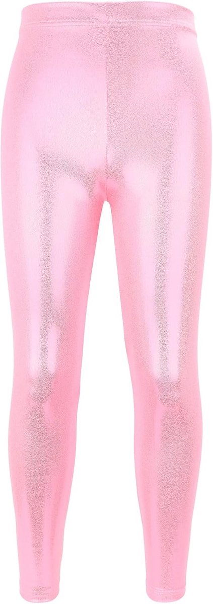 Dansbroek voor kinderen, meisjes, gymnastiek, metallic glanzende dansleggings, skinny voor optredens, kostuum