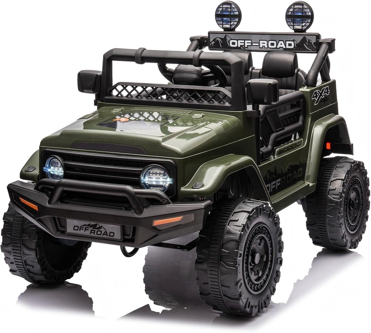 Triumpunpre - Elektrische kinderoauto 4-wielige 12V 4,5Ah - met afstandsbediening - Bluetooth - LED-verlichting - voor kinderen 3-6 jaar - Groen